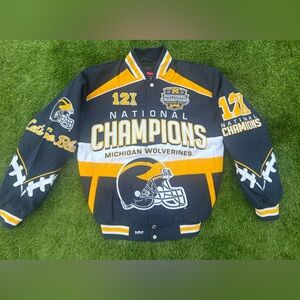 Men’s XL-4X | Michigan Wolverines Franchise Club Cotton Twill Full-Snap Jacket